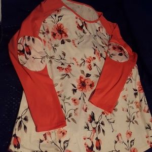 Floral baseball style t-shirt